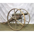 English 1lb Falconet Bronze Cannon & Cast Iron Winter Carriage Marked Liverpool, England